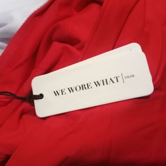 WeWoreWhat Bandeau Tie-Front One-Piece Swimsuit L Red - Picture 5 of 6